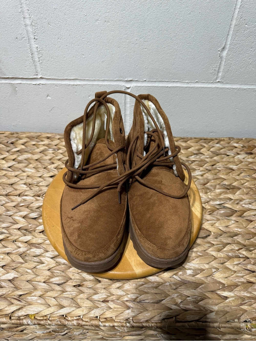 Men’s  Lace-Up Suede Ankle Shoes in Brown
